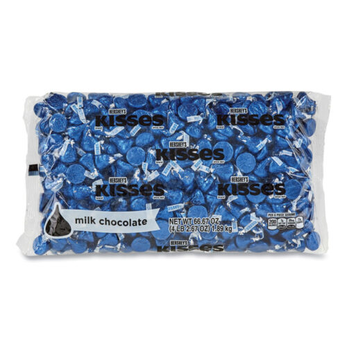 Hershey's KISSES, Milk Chocolate, Dark Blue Wrappers, 66.7 oz Bag (GRR24600082)