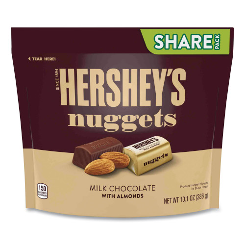 Hershey's Nuggets Share Pack, Milk Chocolate with Almonds, 10.1 oz Bag, 3Pack (GRR24600442)