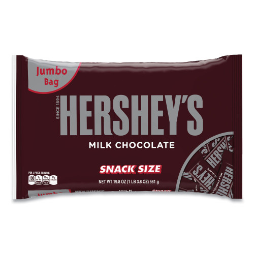 Hershey's Snack Size Bars, Milk Chocolate, 19.8 oz Bag (GRR24600010)
