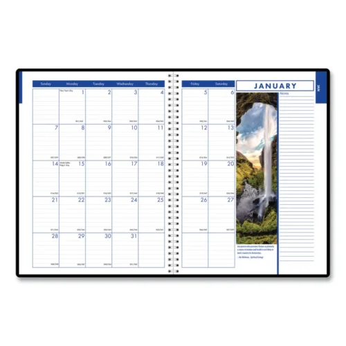 House of Doolittle Earthscapes Recycled WeeklyMonthly Appointment Book, Landscape Photos, 11 x 8.5, Black Soft Cover, 12-Month (Jan-Dec) 2025 (HOD273)