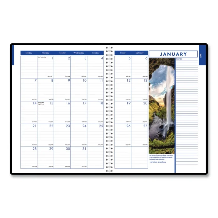 House of Doolittle Earthscapes Recycled WeeklyMonthly Appointment Book, Landscape Photos, 11 x 8.5, Black Soft Cover, 12-Month (Jan-Dec) 2025 (HOD273)