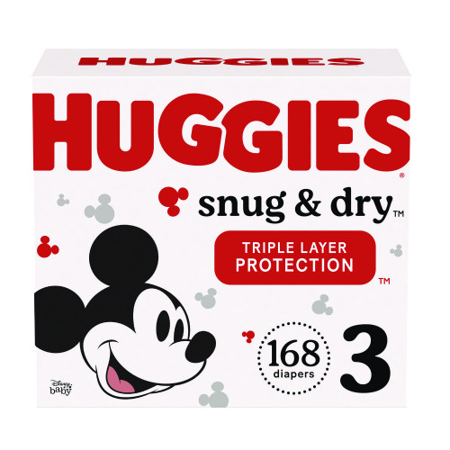 Huggies Snug and Dry Diapers, Size 3, 16 lbs to 28 lbs, 168Carton (KCC51520)