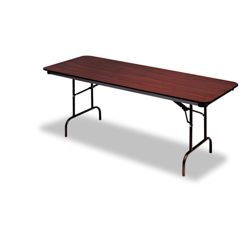 Iceberg OfficeWorks Commercial Wood-Laminate Folding Table, Rectangular, 96 x 30 x 29, Mahogany (ICE55234)