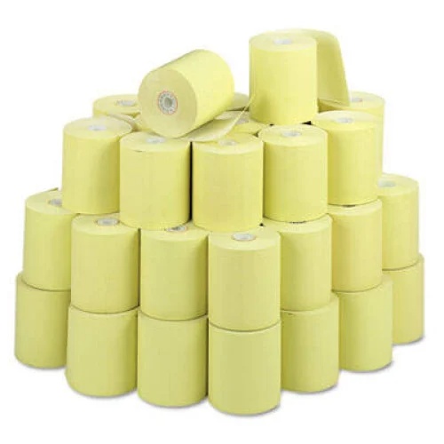 Iconex Direct Thermal Printing Thermal Paper Rolls, 3.13 x 230 ft, Canary, 50Carton (ICX90902271)