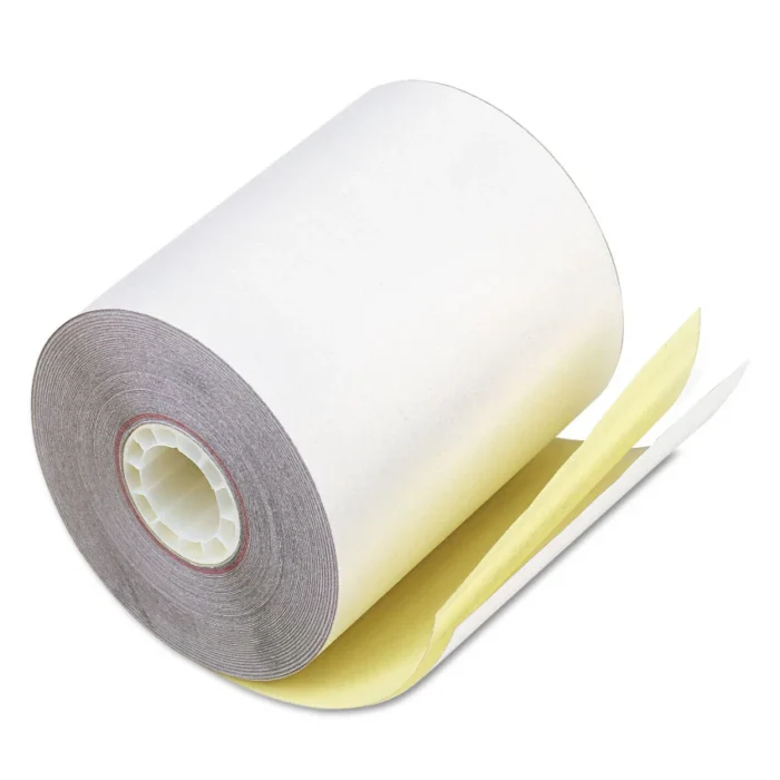 Iconex Impact Printing Carbonless Paper Rolls, 0.69 Core, 3.25 x 80 ft, WhiteCanary, 60Carton (ICX90770452)