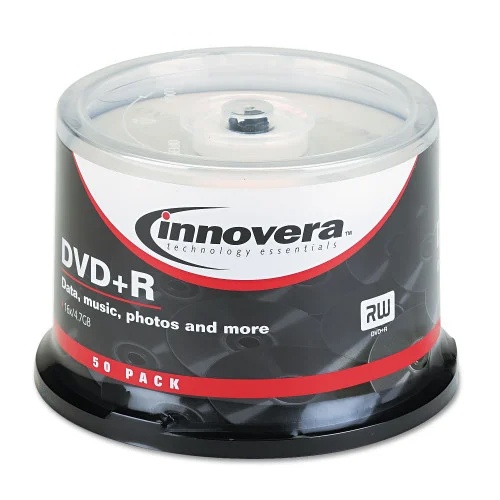 Innovera DVD+R Recordable Disc, 4.7 GB, 16x, Spindle, Silver, 50Pack (IVR46851)