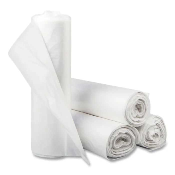 Inteplast Group High-Density Commercial Can Liners, 60 gal, 16 mic, 43 x 48, Natural, Interleaved Roll, 25 BagsRoll, 8 RollsCarton (IBSS434816N)