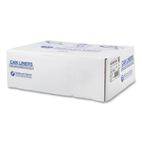 Inteplast Group High-Density Commercial Can Liners, 60 gal, 16 mic, 43 x 48, Natural, Interleaved Roll, 25 BagsRoll, 8 RollsCarton (IBSS434816N)