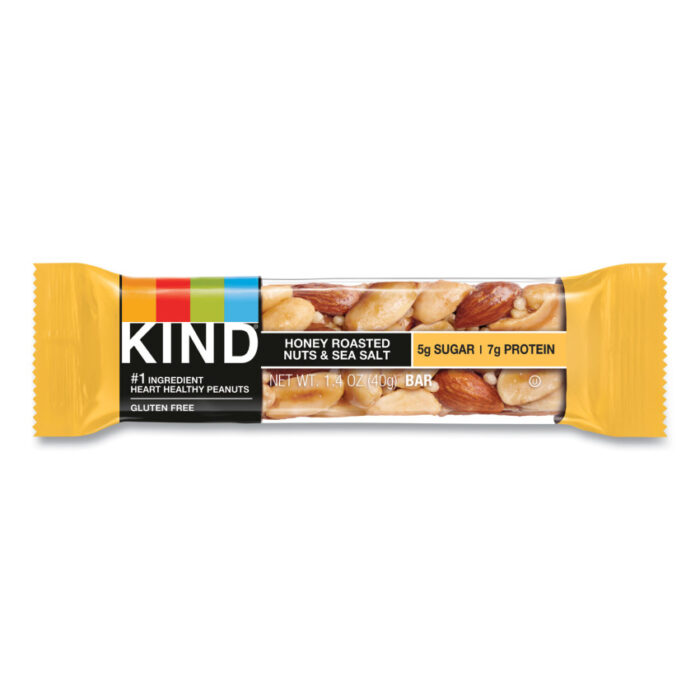 KIND Nuts and Spices Bar, Honey Roasted NutsSea Salt, 1.4 oz Bar, 12Box (KND19990)