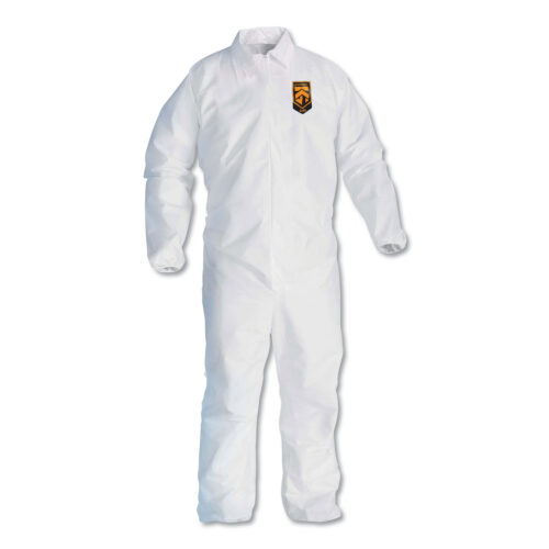 KleenGuard A40 Elastic-Cuff and Ankles Coveralls, White, Large, 25Carton (KCC44313)