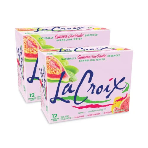 LaCroix Sparkling Water, Guava Sao Paulo, 12 oz Can, 12 CansPack, 2 PacksCarton (LCXNAV40113)