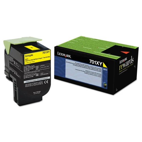 Lexmark 70C1XY0 Return Program Extra High-Yield Toner, 4,000 Page-Yield, Yellow (LEX70C1XY0)