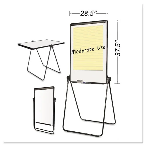 MasterVision Folds-to-a-Table Melamine Easel, 28.5 x 37.5, White, SteelLaminate (BVCEA14000583MV)