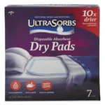 Medline Ultrasorbs Disposable Dry Pads, 23 x 35, White, 7Box, 6Carton (MIIDRY2336RETCT)