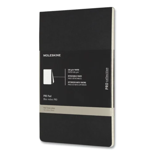 Moleskine PRO Pad, Meeting-MinutesNotes Format, Black Cover, 96 Ivory 5 x 8.25 Sheets (HBG620916)
