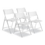 NPS AirFlex Series Premium Poly Folding Chair, Supports Up to 1,000 lb, 17.25 Seat Height, White SeatBackBase, 4Carton (NPS1421)