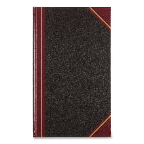 National Texthide Record Book, 1-Subject, MediumCollege Rule, BlackBurgundy Cover, (500) 14 x 8.5 Sheets (RED57151)