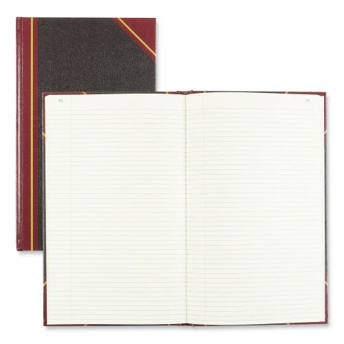 National Texthide Record Book, 1-Subject, MediumCollege Rule, BlackBurgundy Cover, (500) 14 x 8.5 Sheets (RED57151)