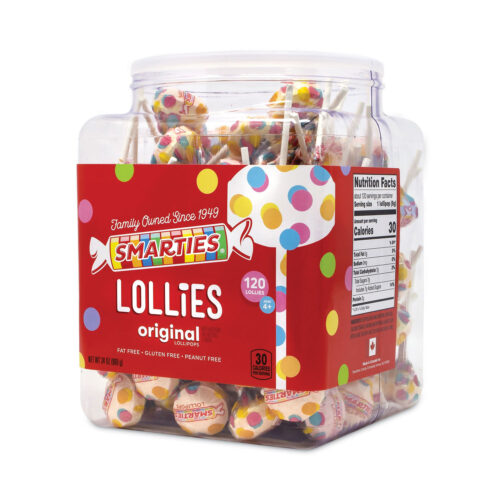 Nestlé Smarties Lollies Lollipops, 34 oz Jar, 120 Pieces (GRR20900013)