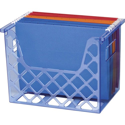 Officemate Blue Glacier Desktop File Organizer, 1 Section, Letter-Size, 8.63 Long, Translucent Blue (OIC23221)