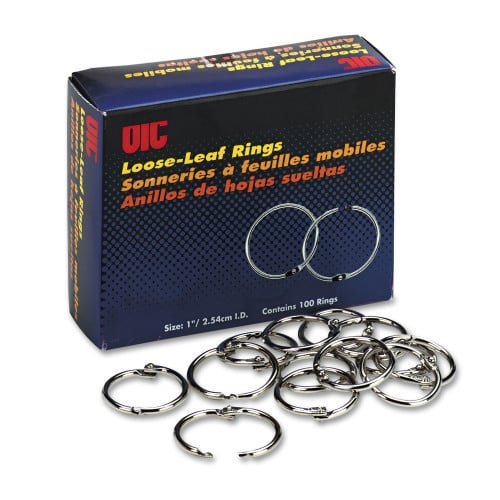 Officemate Book Rings, 1 Diameter, 100Box (OIC99701)