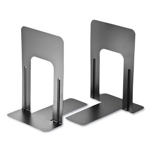 Officemate Steel Bookends, Nonskid, 5.88 x 8.25 x 9, Black, 1 Pair (OIC93051)