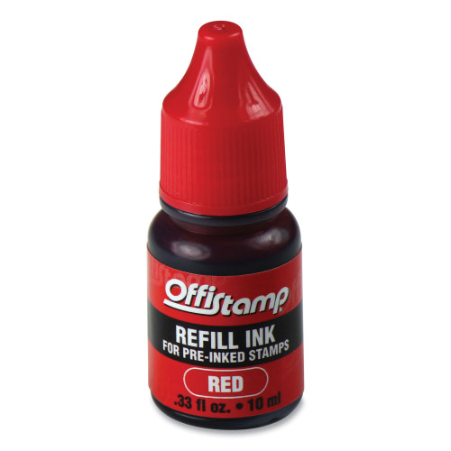 Offistamp Refill Ink for Pre-Inked Stamps, 0.33 oz, Red (MKG034517)