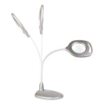 OttLite 2-in-1 LED Magnifier Floor and Table Light, 39.5 High, SilverWhite (OTT43828CSHPR)