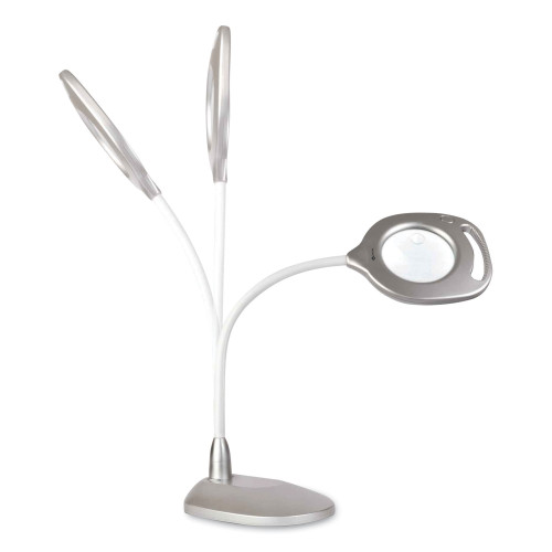 OttLite 2-in-1 LED Magnifier Floor and Table Light, 39.5 High, SilverWhite (OTT43828CSHPR)