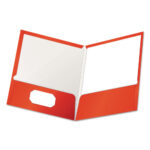 Oxford High Gloss Laminated Paperboard Folder, 100-Sheet Capacity, 11 x 8.5, Red, 25Box (OXF51711)