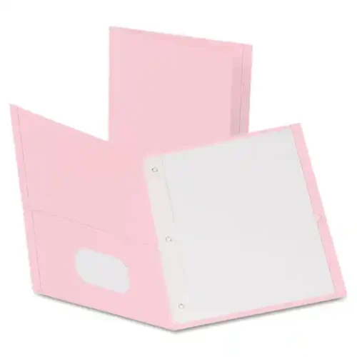 Oxford Twin-Pocket Folders with 3 Fasteners, 0.5 Capacity, 11 x 8.5, Pink,25Box (OXF57768)