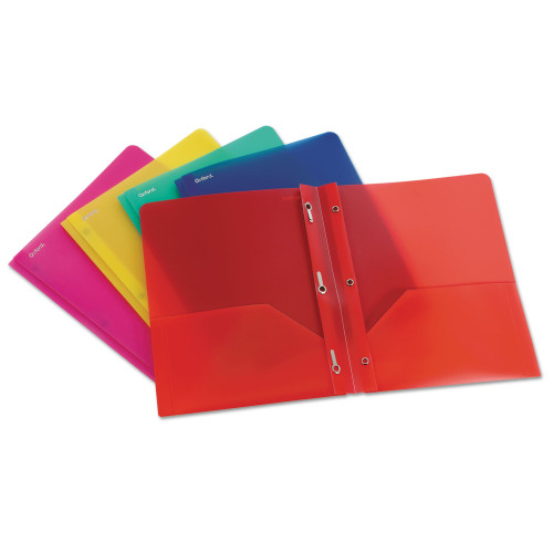 Oxford Two-Pocket Portfolio, Tang Fastener, 0.5 Capacity, 11 x 8.5, Assorted Colors, 25Box (OXF99811)