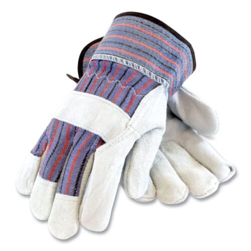 PIP Shoulder Split Cowhide Leather Palm Gloves, BC Grade, Medium, BlueGray, 12 Pairs (PID847532M)