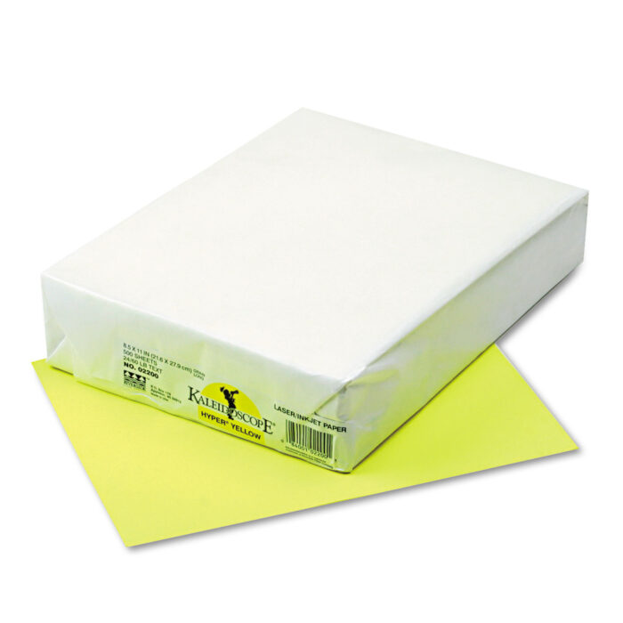 Pacon Kaleidoscope Multipurpose Colored Paper, 24 lb Bond Weight, 8.5 x 11, Hyper Yellow, 500Ream (PAC102200)