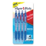 Paper Mate Profile Ballpoint Pen, Retractable, Medium 1 mm, Blue Ink, Translucent Blue Barrel, 4Pack (PAP2113555)