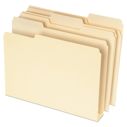 Pendaflex Double Stuff File Folders, 13-Cut Tabs Assorted, Letter Size, Manila, 50Pack (PFX54459)