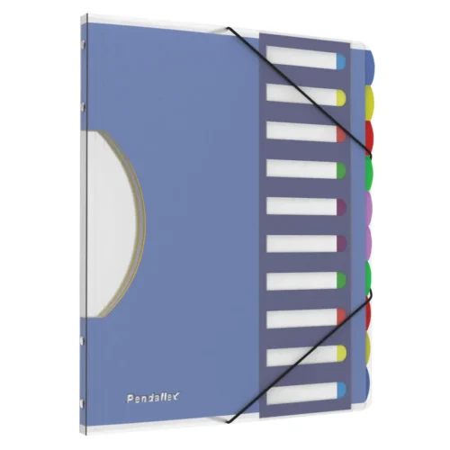 Pendaflex PileSmart Project Sorters, 0.75 Expansion, 10 Sections, Elastic Cord Closure, 110-Cut Tabs, Letter Size, Blue (PFX50995)