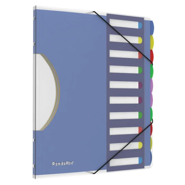 Pendaflex PileSmart Project Sorters, 0.75 Expansion, 10 Sections, Elastic Cord Closure, 110-Cut Tabs, Letter Size, Blue (PFX50995)