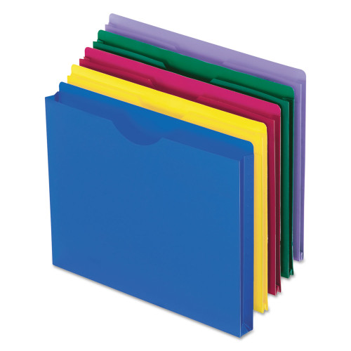 Pendaflex Poly File Jackets, Straight Tab, Letter Size, Assorted Colors, 10Pack (PFX50990)