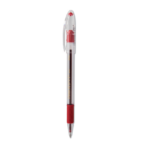 Pentel R.S.V.P. Ballpoint Pen, Stick, Medium 1 mm, Red Ink, ClearRed Barrel, Dozen (PENBK91B)