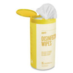 Perk Disinfecting Wipes, 7 x 8, Lemon, White, 75 WipesCanister (PRK24411134)