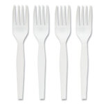 Perk Eco-ID Mediumweight Compostable Cutlery, Fork, White, 300Pack (PRK24394114)