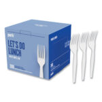 Perk Eco-ID Mediumweight Compostable Cutlery, Fork, White, 300Pack (PRK24394114)