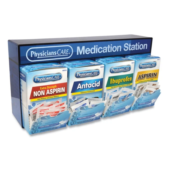 PhysiciansCare Medication Station, Aspirin, Ibuprofen, Non Aspirin Pain Reliever, Antacid (ACM90780)