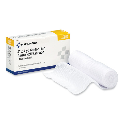 PhysiciansCare by First Aid Only First Aid Conforming Gauze Bandage, Non-Sterile, 4 Wide (FAO51018)