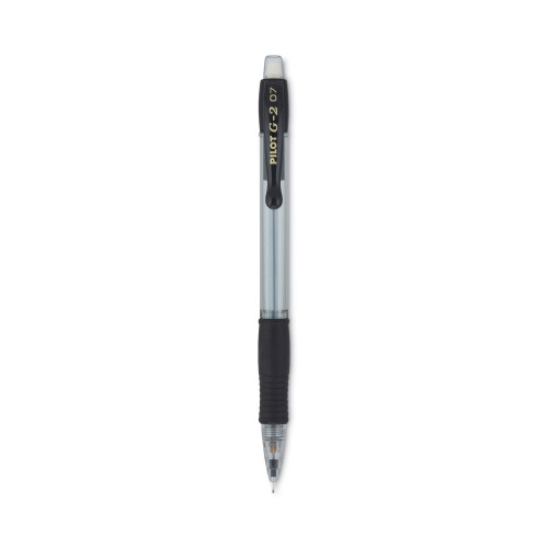 Pilot G2 Mechanical Pencil, 0.7 mm, HB (#2), Black Lead, ClearBlack Barrel, Dozen (PIL51015)