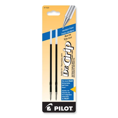 Pilot Refill for Dr. Grip, Easytouch, The Better, B2P and Rex Grip BeGreen Ballpoint Pens, Medium Conical Tip, Blue Ink, 2Pack (PIL77228)