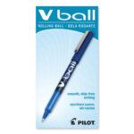 Pilot VBall Liquid Ink Roller Ball Pen, Stick, Extra-Fine 0.5 mm, Blue Ink, BlueClear Barrel, Dozen (PIL35201)