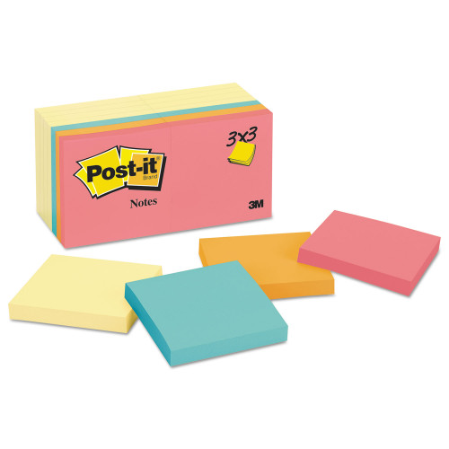 Post-it Notes Original Pads Assorted Value Pack, 3 x 3, (8) Canary Yellow, (6) Poptimistic Collection Colors, 100 SheetsPad, 14 PadsPack (MMM65414YWM)