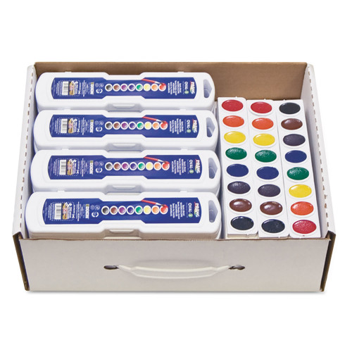 Prang Professional Watercolor Master Pack 24 Eight-Color Palette Sets and 12 Eight-Color Refill Strips, Assorted Colors (DIX08020)